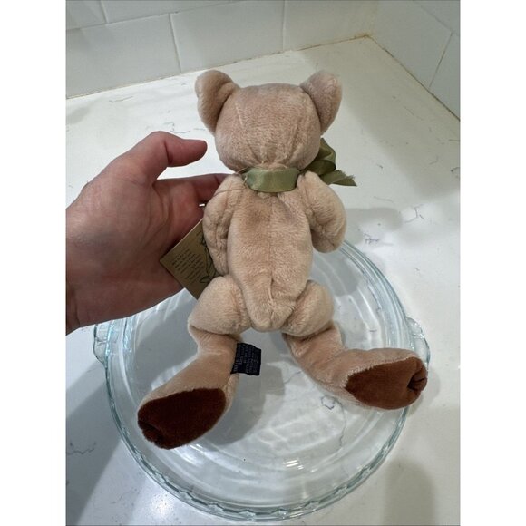 VTG Boyds Bears-J.B Bean 10” Bear Plush Beanie W/Green Bow 5-Way Jointed - Picture 11 of 12